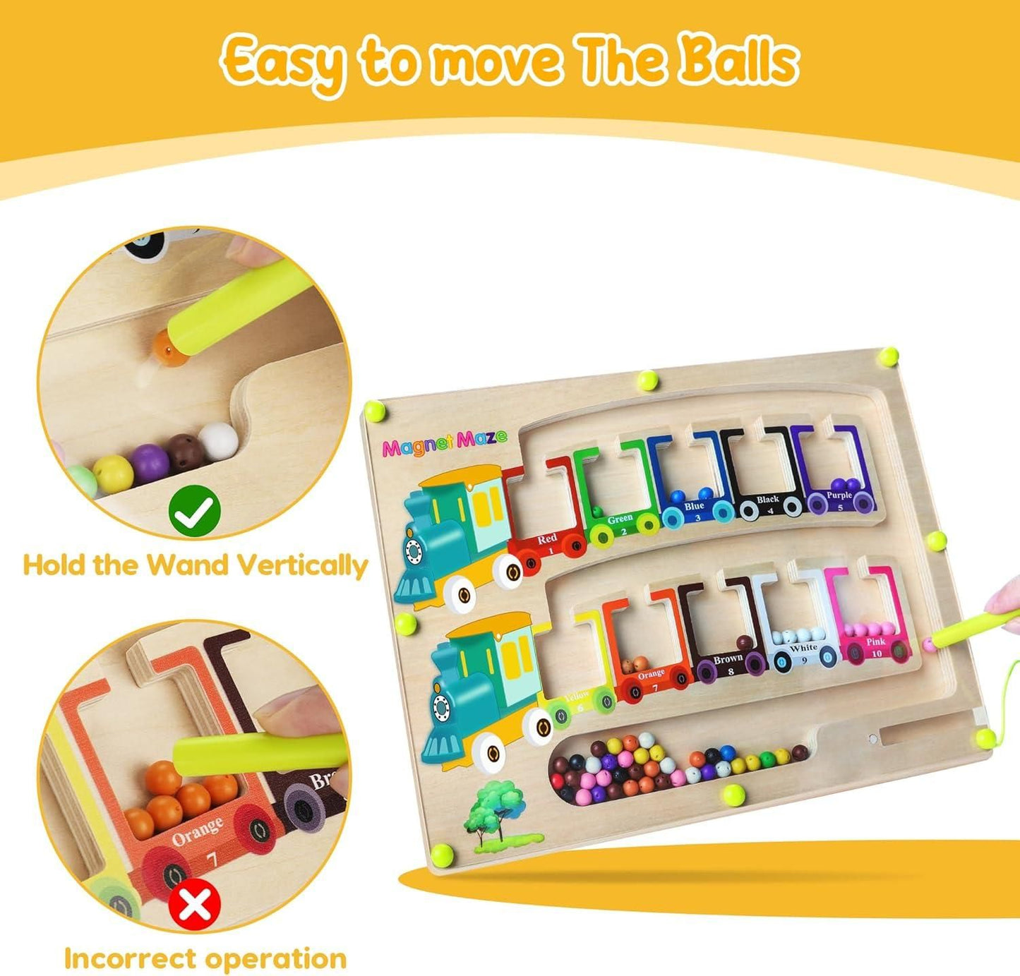 Magnetic Color & Number Maze